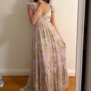 Astr the Label Lavender Floral Maxi Dress